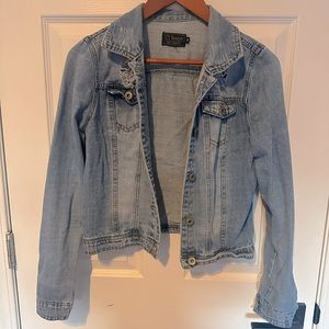 Distressed denim jacket